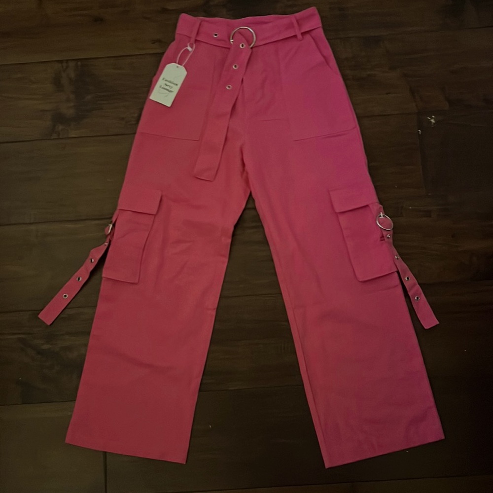 Bright 🌸pink🌸 y2k high rise cargo pants